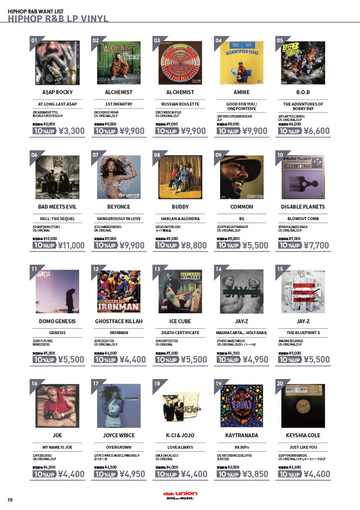 高価買取リスト】HIP HOP R&B WANT LIST 2023.10 ※2024年1月31日 高価買取リスト】HIP HOP R&B WANT LIST 2023.10 ※2024年1月31日
