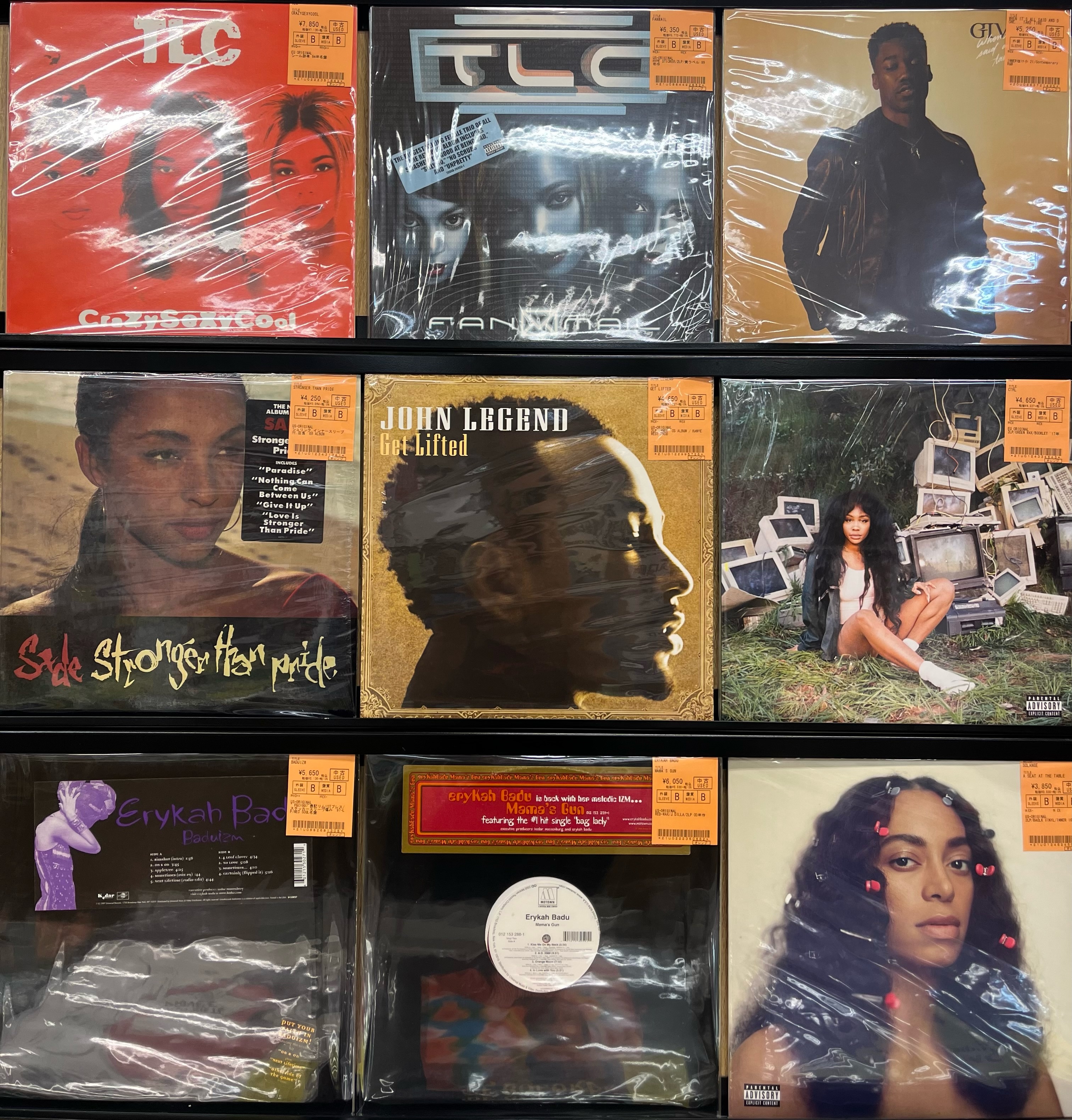 9/10 R&B中古レコード入荷情報!~SADEやTLCなど定番から、SZAやSOLANGE