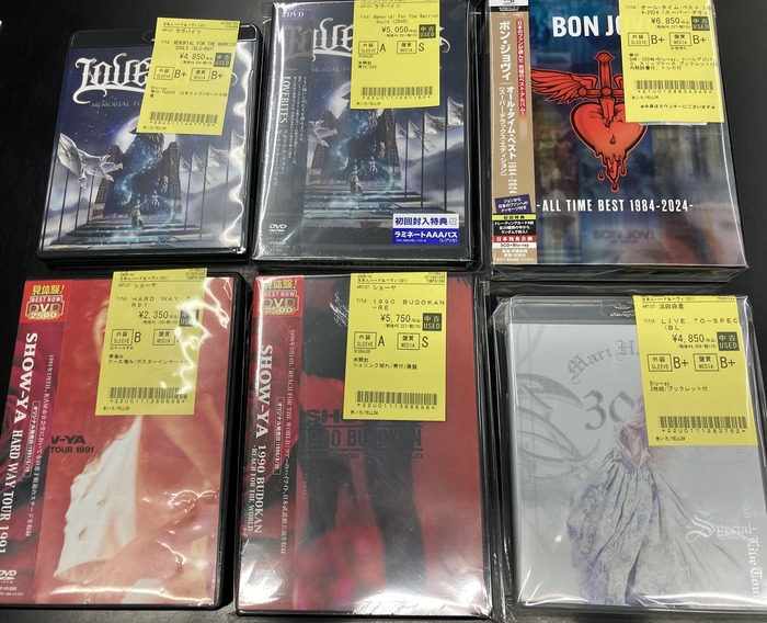 LOVEVITES、BONJOVI、浜田麻里、SHOW-YAなどの中古DVD、VHSが