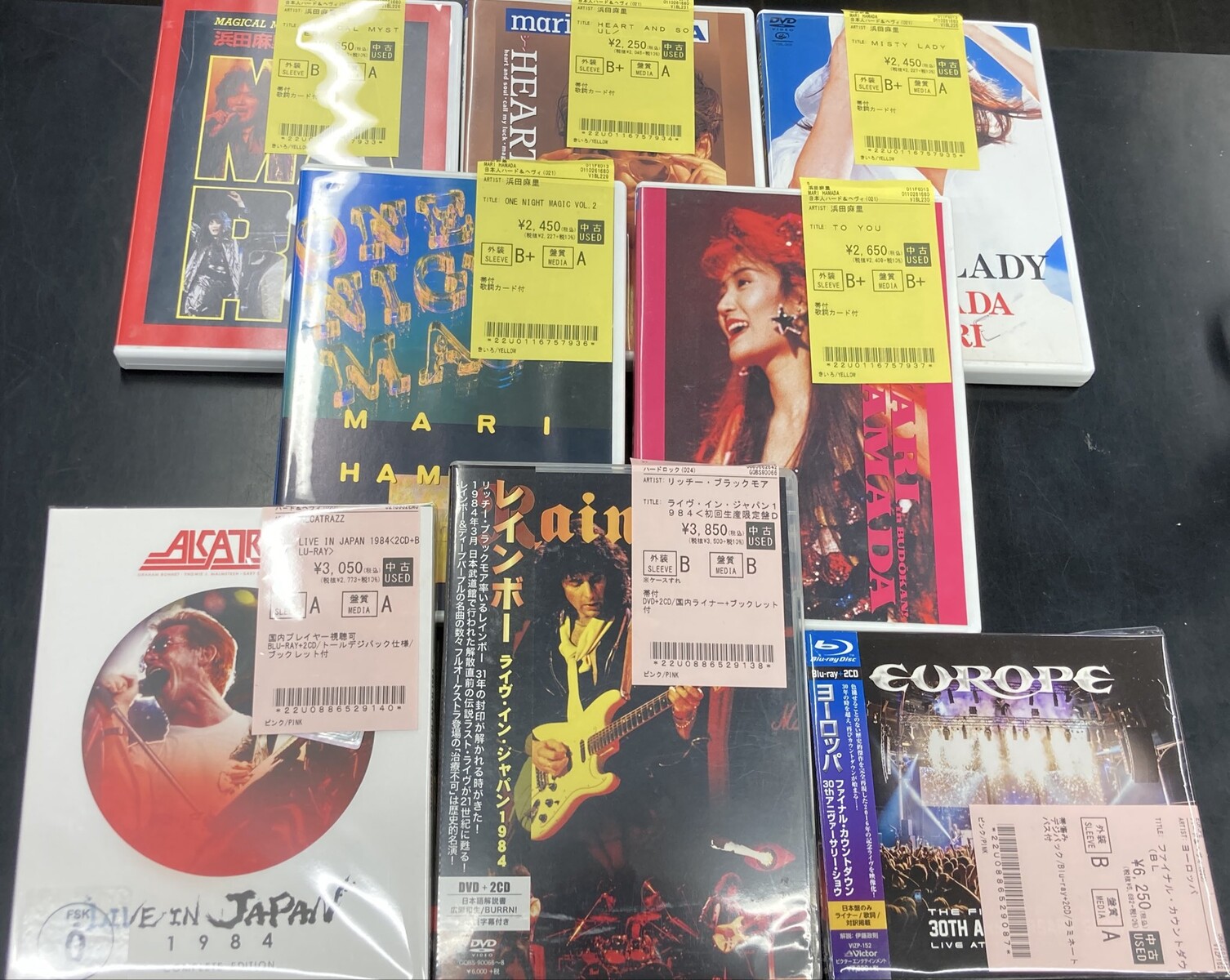 METALLICA、ANTHEM、浜田麻里、EUROPE、ALCATRAZ、RAINBOWなどの中古