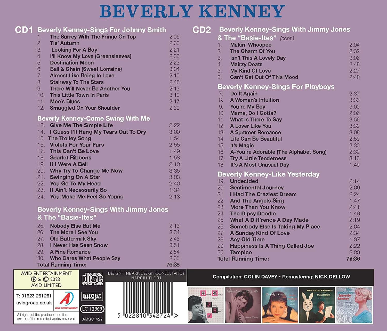 ○新品CD○ BEVERLY KENNEY / FIVE CLASSIC ALBUMS : Avid