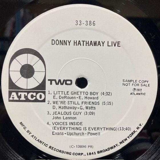 ◎6/4(火) DONNY HATHAWAY「LIVE」PROMO MONO盤 ＆ ARETHA FRANKLIN