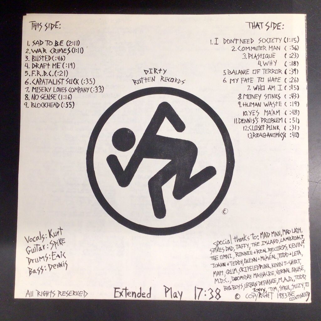 9/2(火) PUNK中古レコード新入荷情報】稀少!!!!! D.R.I. / DIRTY