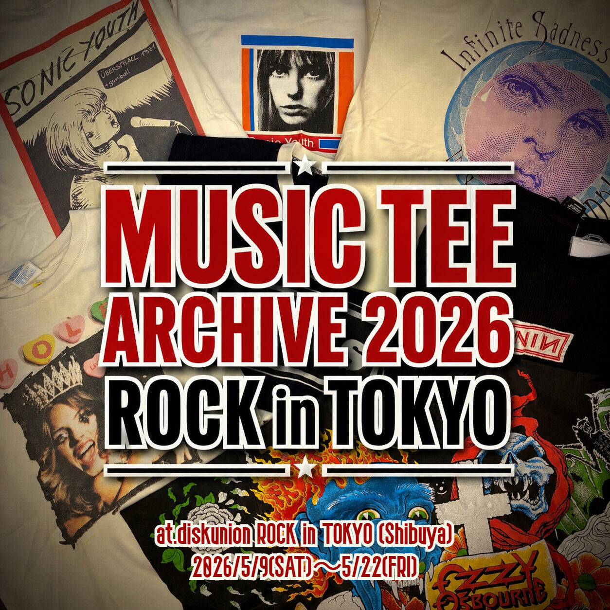 バンドTシャツPOP UP開催】5/9(土)～5/22(金) MUSIC TEE ARCHIVE 2026