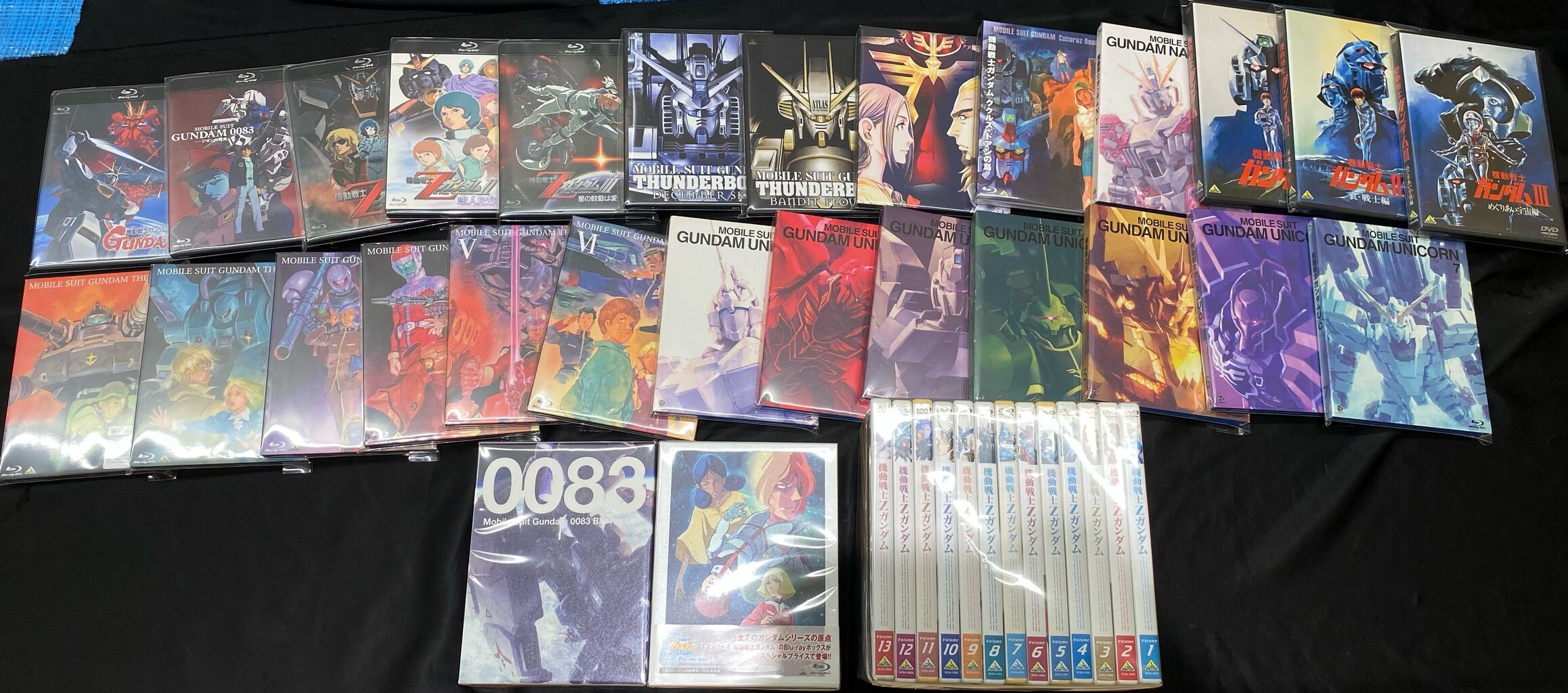 ガンダム0083全4巻、Zガンダム全13巻、逆襲のシャア全1巻、DVD