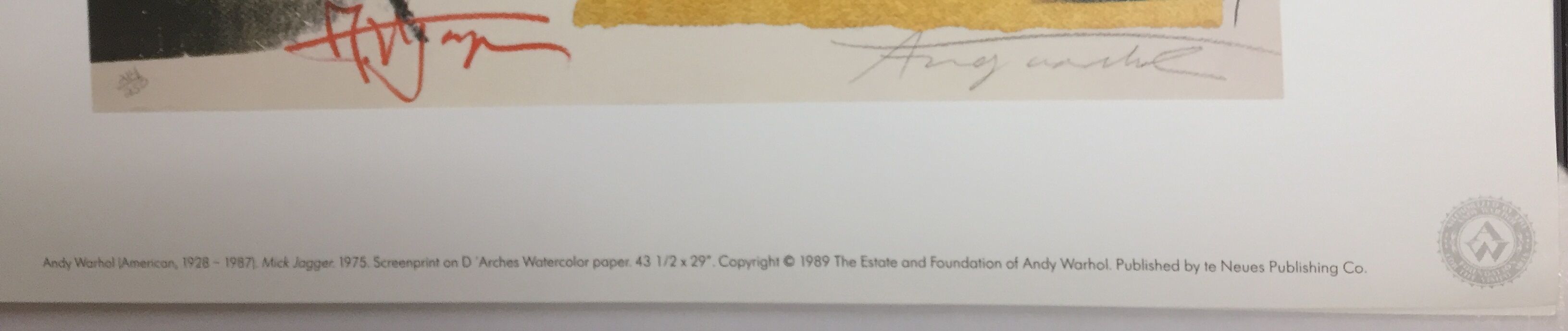 1989 Andy Warhol Familiar Faces A Portfolio of 6 worksが入荷