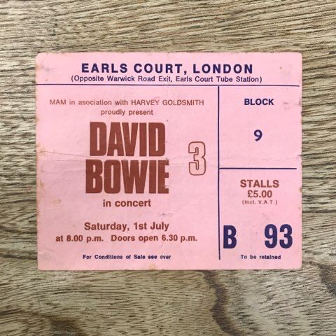 海外チケット半券16点 DAVID BOWIE, ROLLING STONES, BOB DYLANほか