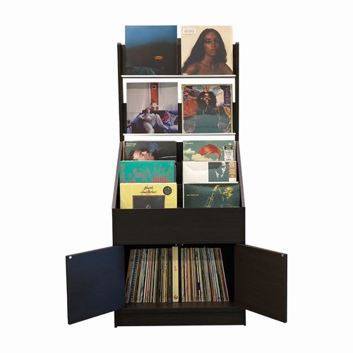 DISKUNION 純国産レコードラック 3BOX ウォールナット レコードラック