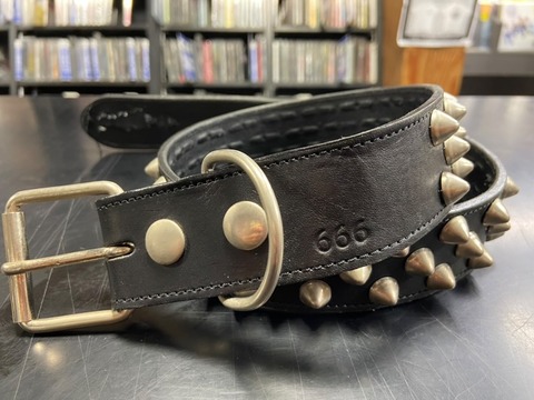 666 多連スパイクリストバンド 本革 パンク ロック系