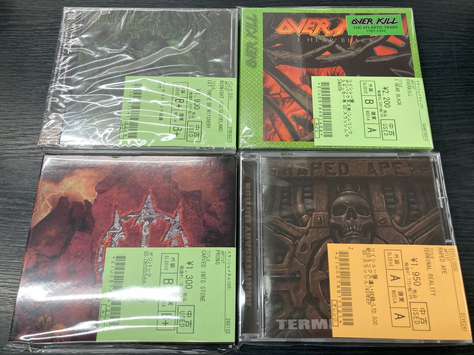 raped OVERKILL、RAPED  APE、PRONG、MIDNIGHT等スラッシュメタル/クロスオーヴァーの中古CDが約20点新着入荷しました！【2/21(金)中古入荷情報】 :  ディスクユニオン新宿ヘヴィメタル館