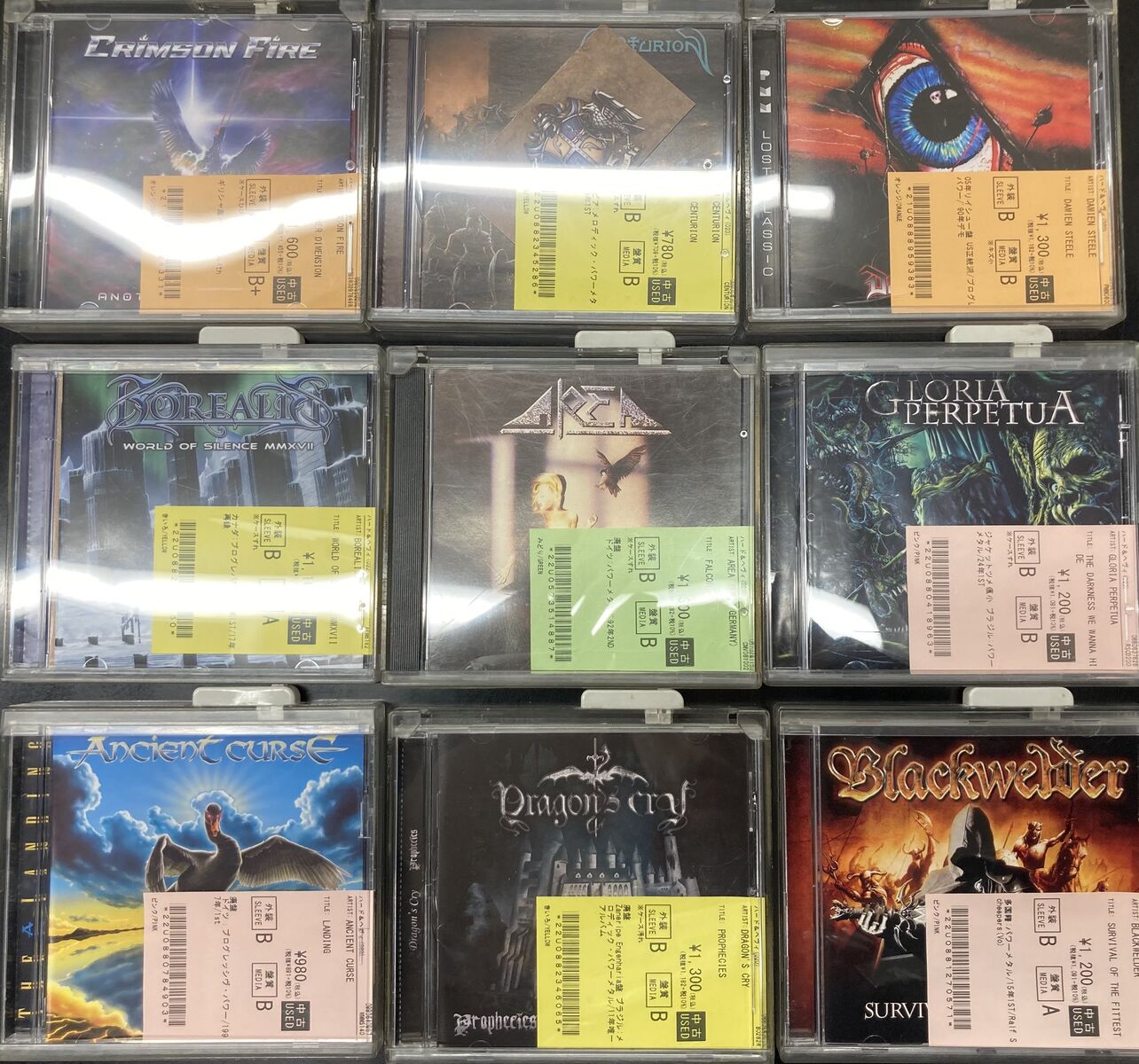 WATERLAND、SACRED WARRIOR、AREA などなど、当店のパワーメタルCD総 