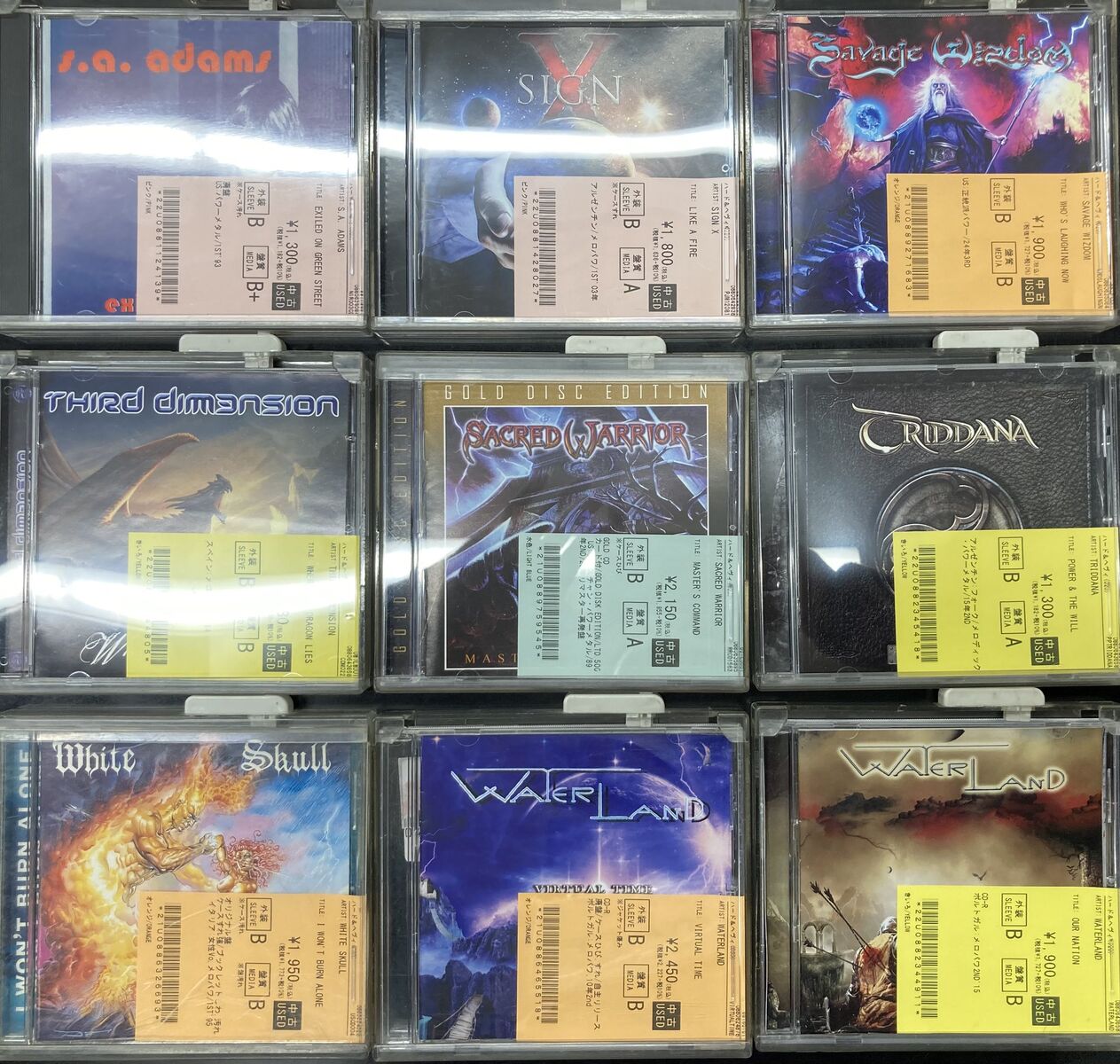 WATERLAND、SACRED WARRIOR、AREA などなど、当店のパワーメタルCD総 