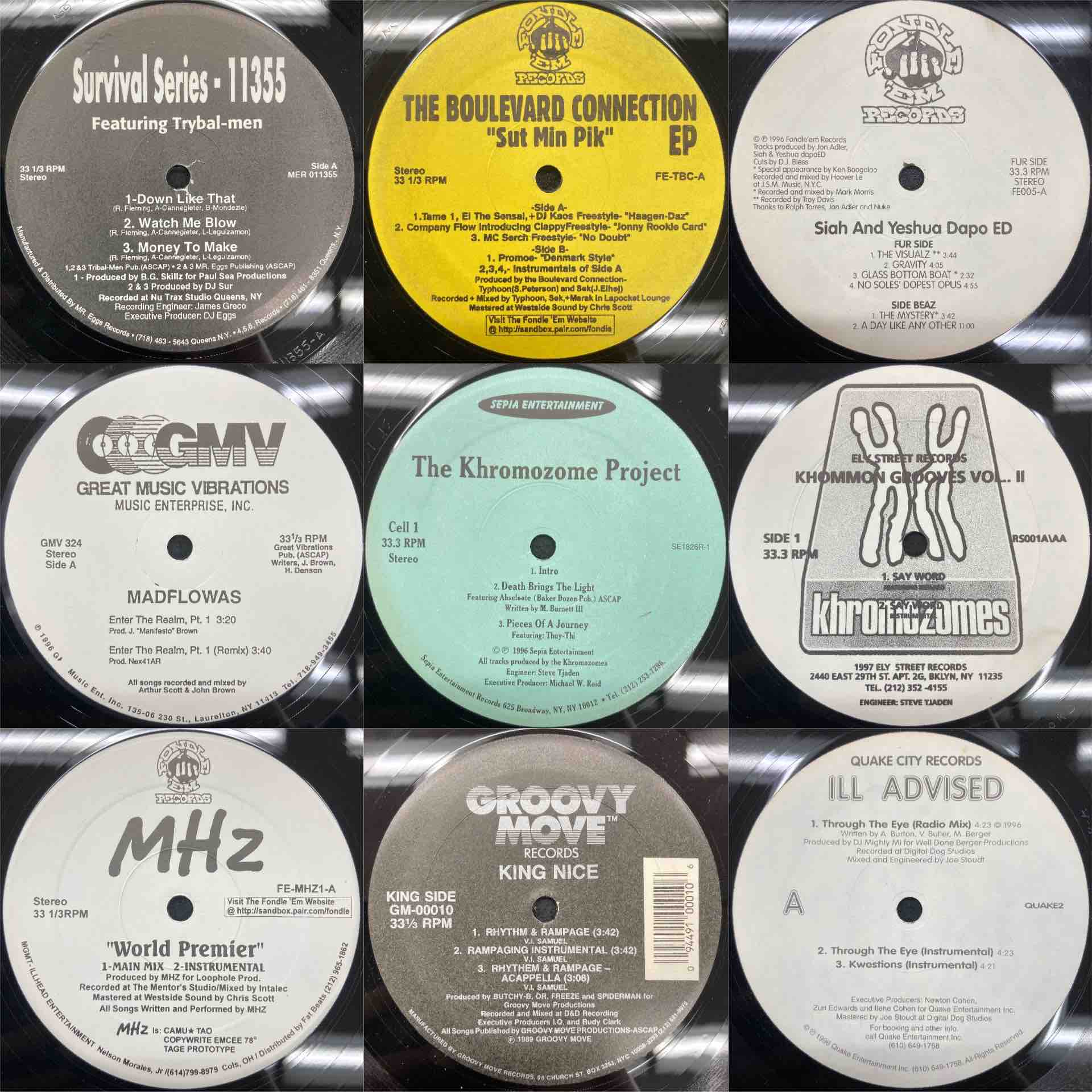 HIPHOP の90'sクラシックと90'sアンダーグラウンドの12インチ中心に100