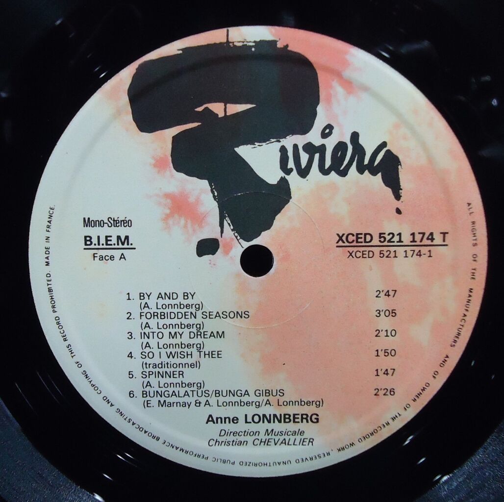 2/3(水) 中古ロックレコード/ANNE LONNBERG 69年 FEMALE FOLK傑作