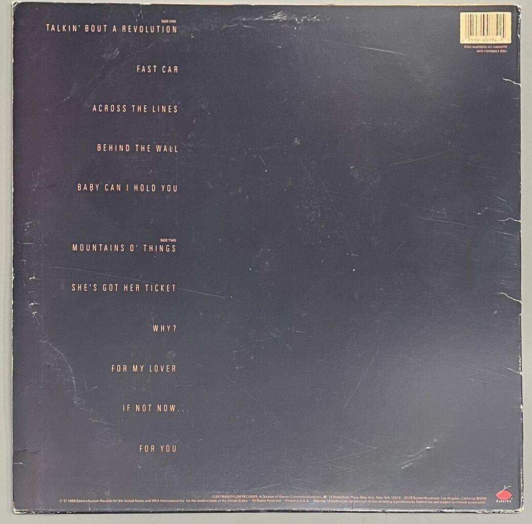 Tracy Chapman 88年US盤 中古レコード/HIP HOP/R&B】TRACY CHAPMAN '88年の不朽の名作 US
