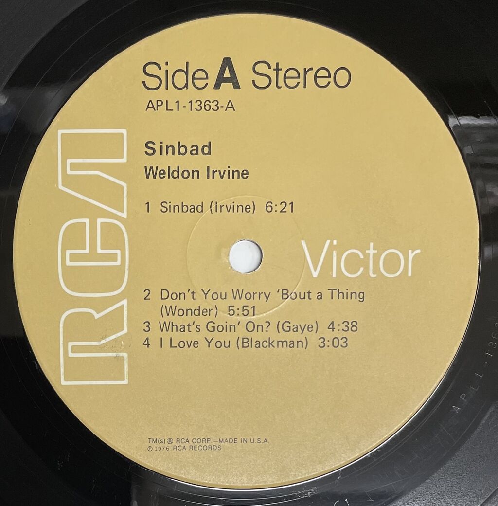 中古レコード/SOUL/RARE GROOVE】WELDON IRVINE / SINBAD (RCA / APL1
