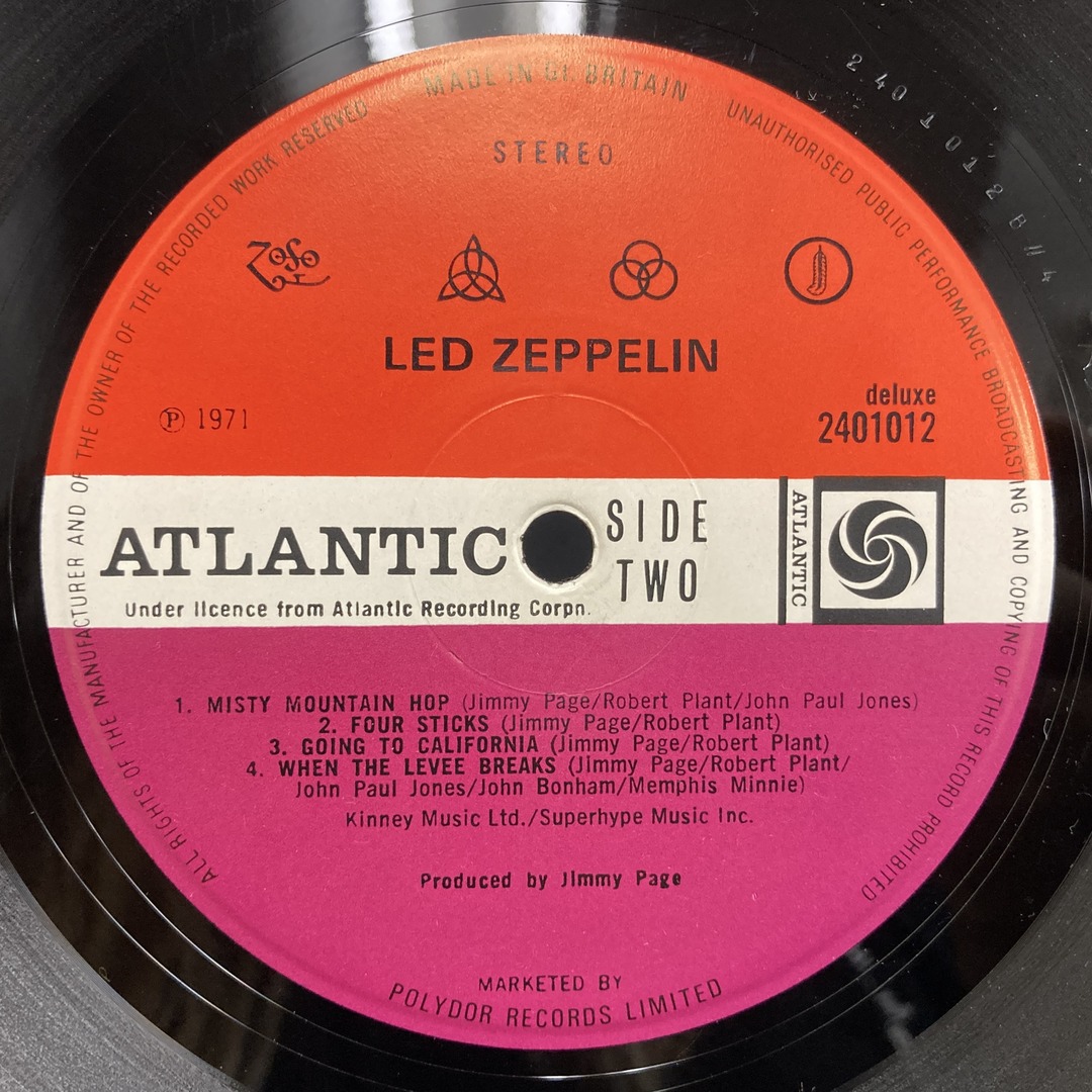 9/4(金)HARD ROCK新入荷情報】LED ZEPPELIN「IV」 稀少