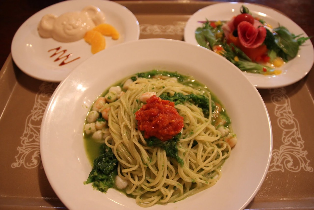 スペシャルセット 海老と菜の花のスパゲッティ他 カフェ ポルトフィーノ ディズニーごはん