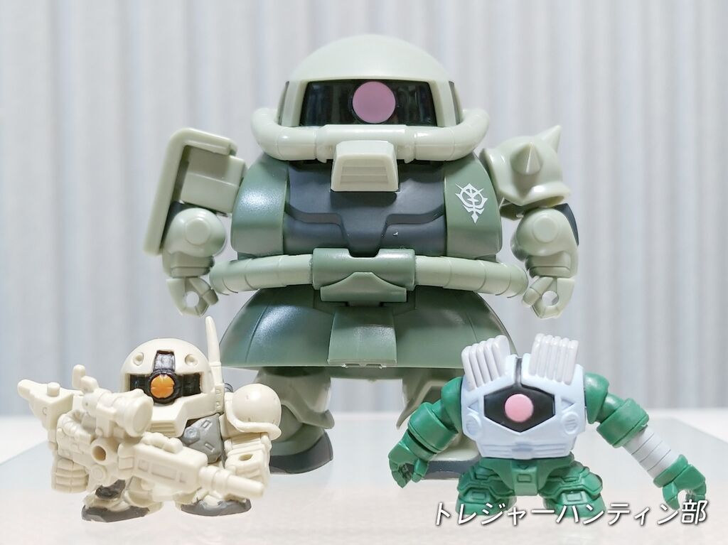 エクシードガンダム、ガチャミキシングザク、新青の部隊ザク、汚し仕上げ品。 m59957365412_1.jpg?1694911879