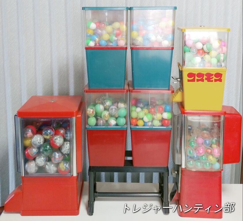 昭和レトロ☆20円ガチャガチャ台紙とカプセル／（検索）駄菓子