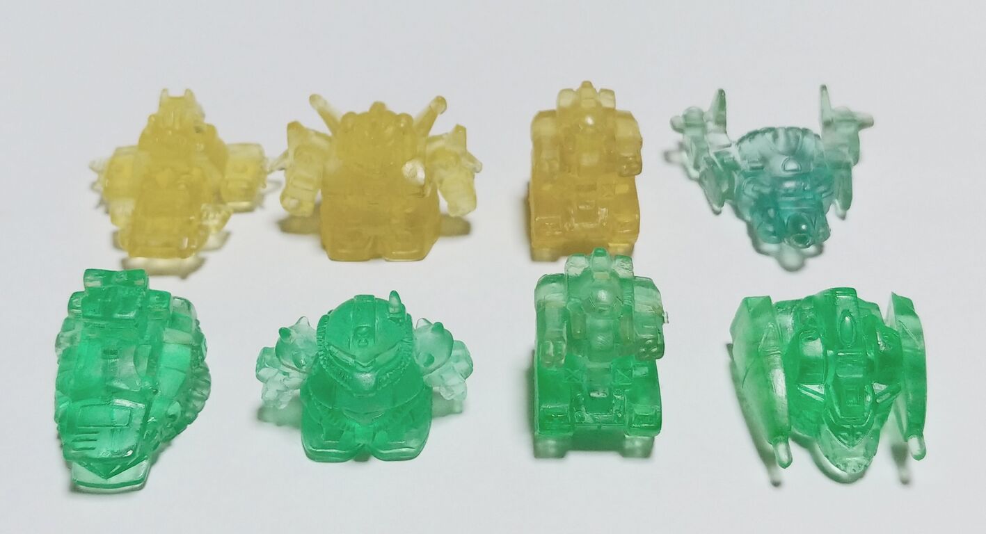 ガン消し　レアクリアー5体 ガン消し日記 レアカラー祭り クリアー SDガンダム 消しゴム