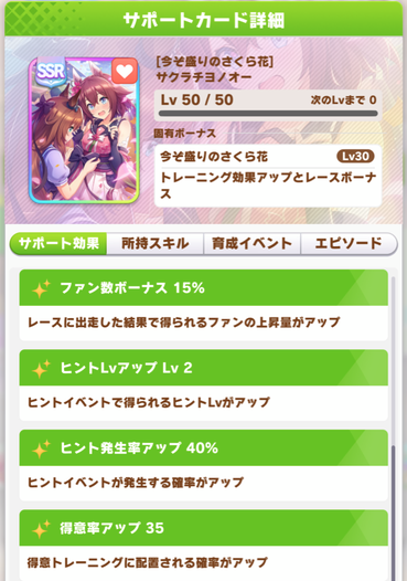 ウマ娘 Ssrサクラチヨノオーはスタミナ 春ウマ娘 スピードスター Srシーキングザパール は根性 サイゲのまとめ速報