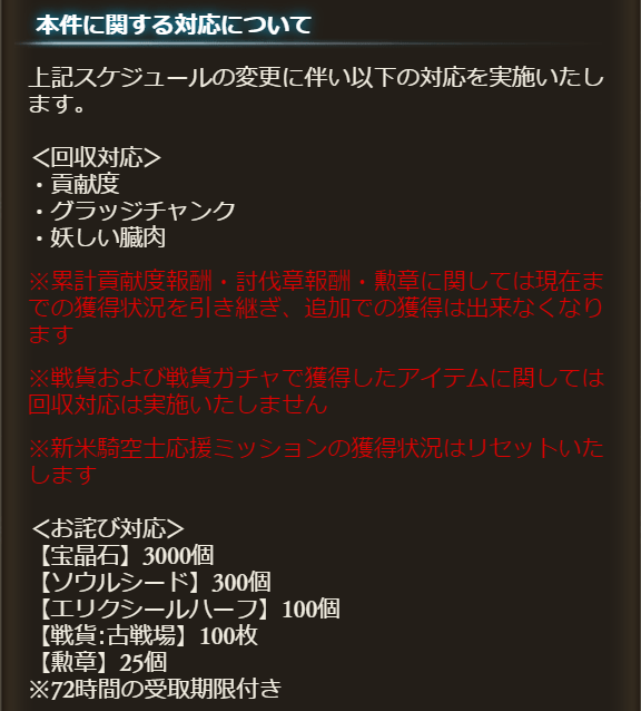 グラブル 古戦場中止に関する対応として肉と貢献度回収 開催スケジュールは明日から1日ずらすだけ サイゲのまとめ速報