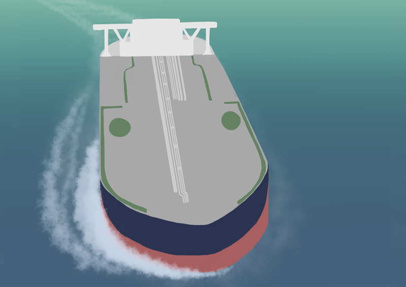 十和田 オイルタンカーを描いてみた 途中 ふしきなイラスト見聞録