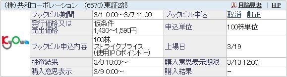 【IPO】共和コーポレーション[6570]＆信和[3447]抽選結果／3月はIPO忙しいですね。