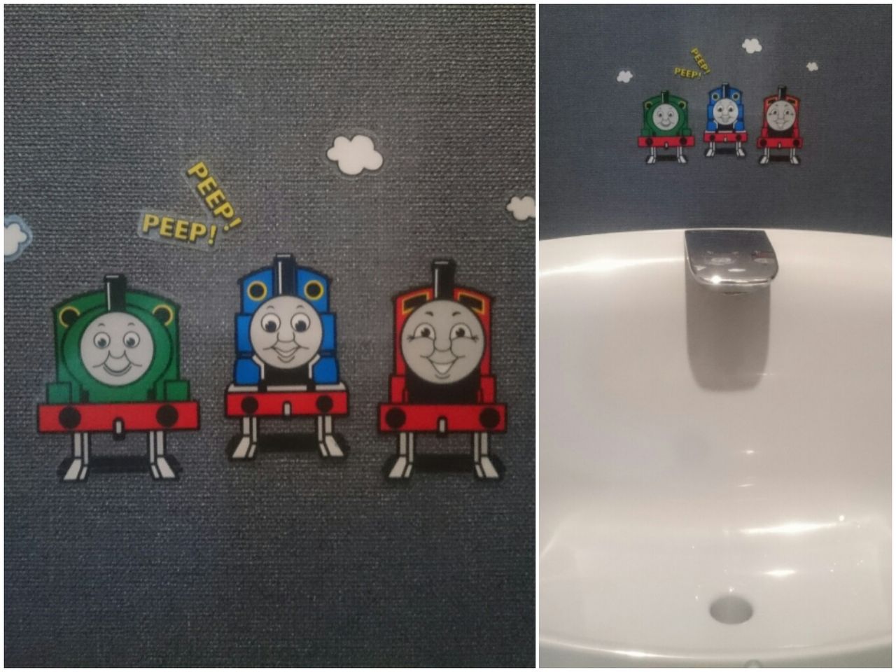 トイレ装飾 百均のトーマス ウォールシート 素敵さがし トイレ装飾 百均のトーマス ウォールシート 素敵さがし