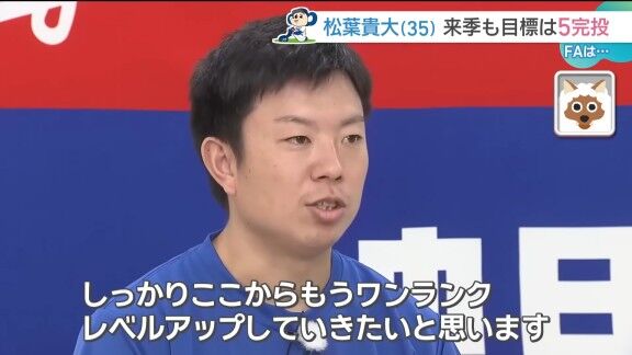 中日・松葉貴大、FA宣言した思いを語る【動画】