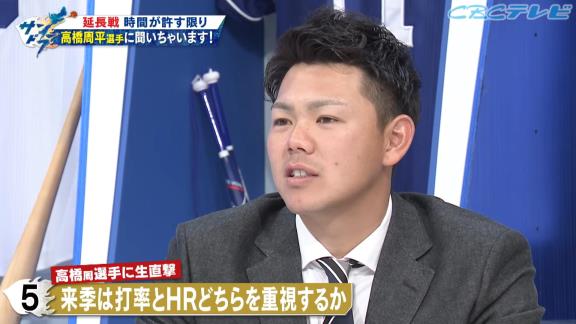 中日ファンからの「Q.来季は打率とHRどちらを重視するのか？」の質問に高橋周平選手は…？