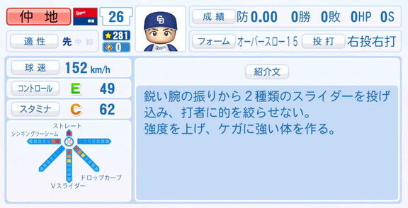中日・仲地礼亜、9月25日(木)『パワプロ2025』アップデートでの選手能力査定
