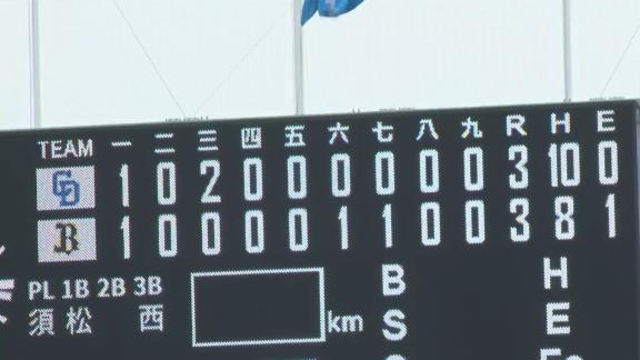 7月19日(日)　ファーム公式戦「オリックスvs.中日」【試合結果、打席結果】　中日2軍、3-3の引き分け