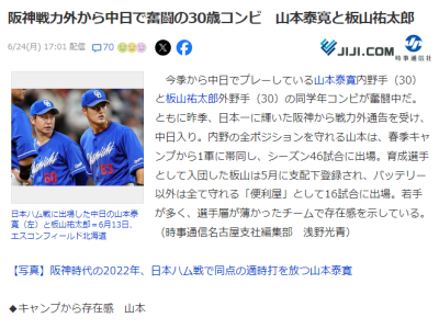 中日・山本泰寛「昨年我慢して、自分の技術向上に向けてしっかりと練習してきた。だから今年は、やるべきことができていると思う」