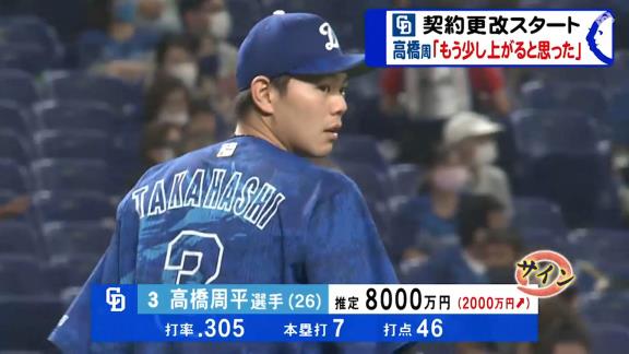 中日・高橋周平「優勝したら給料上げてくれると言ったので、優勝したいと思います」【動画】