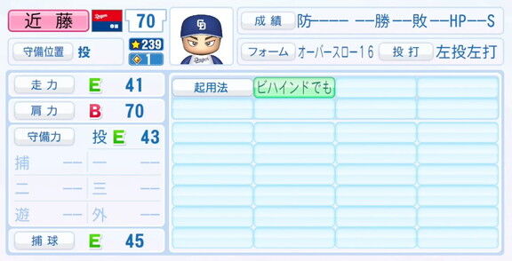 11月20日(木)『パワプロ2025』シーズン終了時点アップデート！！！　中日・近藤廉の最終的な選手能力査定
