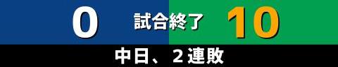 6月23日(木)　セ・リーグ公式戦「中日vs.ヤクルト」【試合結果、打席結果】　中日、0-10で敗戦…　ヤクルト・村上宗隆の満塁ホームランで初回から突き放される…