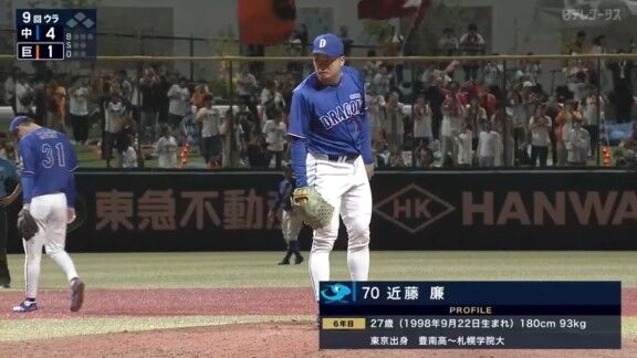 中日・近藤廉、今日も無失点!!!