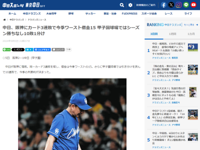 中日ドラゴンズ、1995年以来29年ぶりだったことが…
