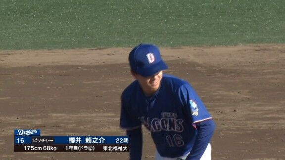 中日・飯山裕志2軍監督、ドラフト2位・櫻井頼之介のリリーフ調整登板について言及する
