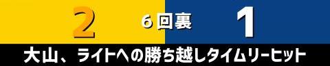 9月1日(水)　セ・リーグ公式戦「阪神vs.中日」【試合結果、打席結果】　中日、1-2で敗戦…　1点を先制するも試合中盤に逆転を許す…