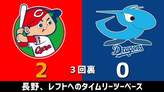 8月10日(月)　セ・リーグ公式戦「広島vs.中日」　スコア速報