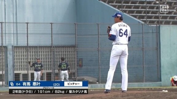 中日・有馬惠叶のピッチング【動画】