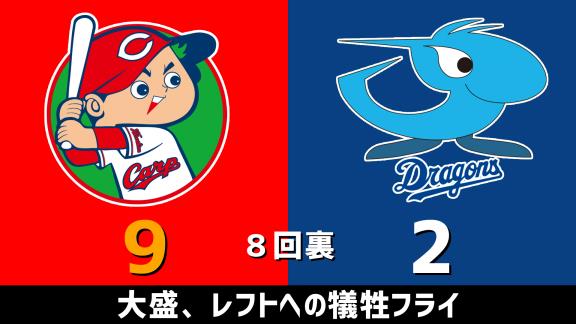 9月16日(水)　セ・リーグ公式戦「広島vs.中日」　スコア速報