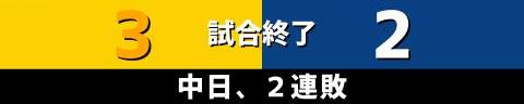 4月28日(木)　セ・リーグ公式戦「阪神vs.中日」【試合結果、打席結果】　中日、2-3で敗戦…　最終回にもチャンスを作るが反撃ならず…