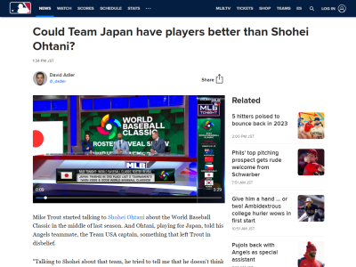 MLB公式サイトのアドラー記者、「侍ジャパンで大谷翔平から主役の座を奪う可能性がある選手」として5人の選手をピックアップする