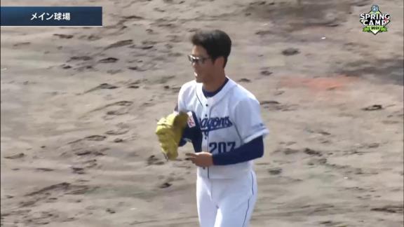 中日育成・松田亘哲投手が2軍シート打撃に登板！　石川昂弥、土田龍空、石橋康太の打者3人を無安打2奪三振に抑え込む！【シート打撃結果】