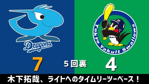 9月23日(水)　セ・リーグ公式戦「中日vs.ヤクルト」　スコア速報