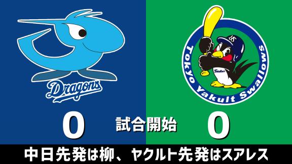 7月7日(火)　セ・リーグ公式戦「中日vs.ヤクルト」　スコア速報